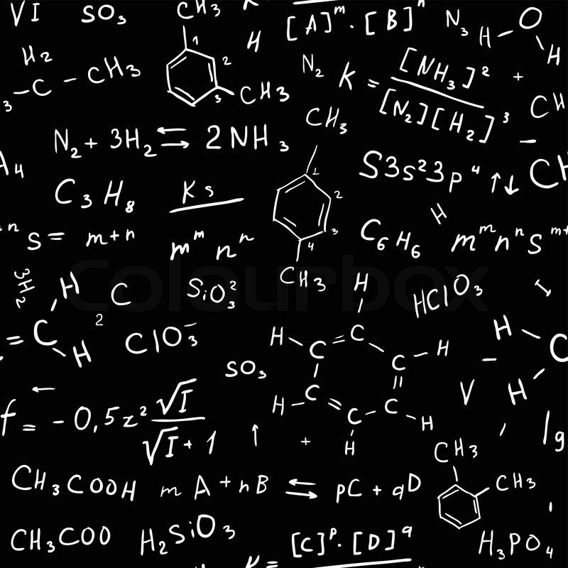 800x800 Chemical Formulas Background Seamless Stock Vector Colourbox