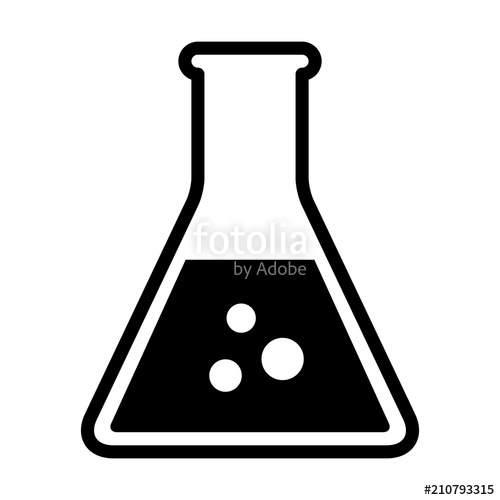 500x500 Erlenmeyer Flask Chemistry Beaker With Chemical Flat Vector Icon