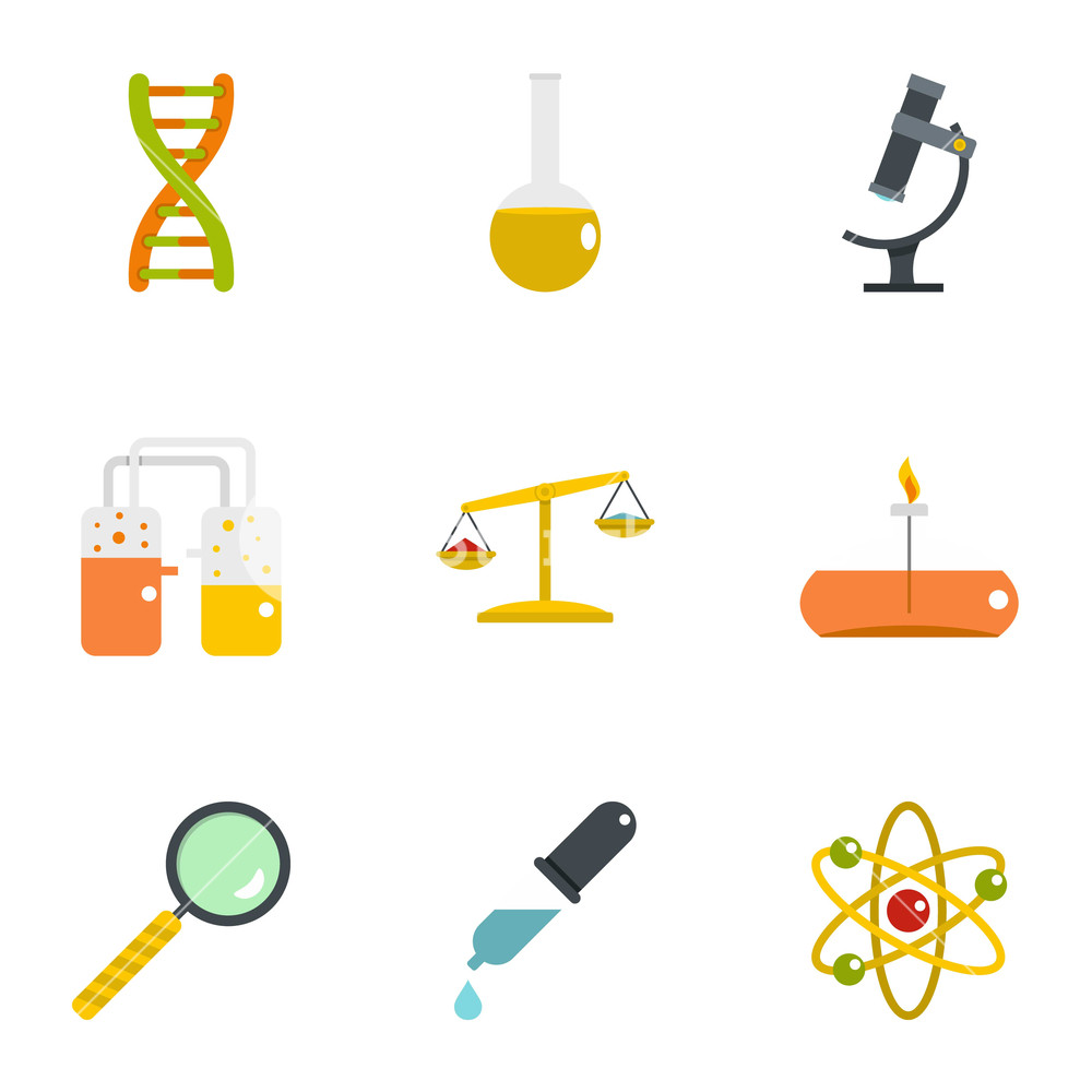 1000x1000 Chemistry Icon Set Flat Style Set Of Chemistry Vector Icons