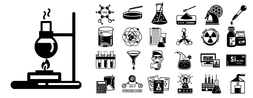 1000x387 Chemistry Icon Set Simple Set Of Chemistry Vector Icons For Web