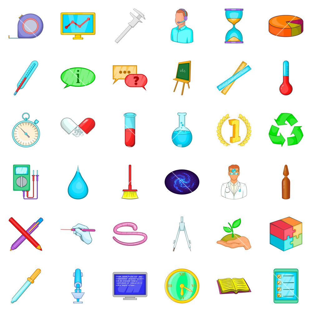 1000x1000 Chemistry Icons Set Cartoon Style Of Chemistry Vector Icons