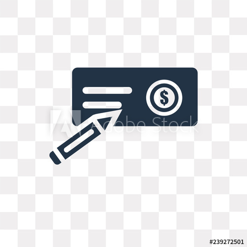 500x500 Cheque Vector Icon Isolated On Transparent Background, Cheque