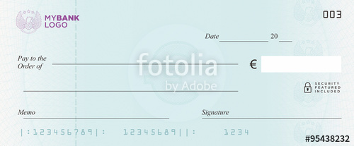 500x207 Euro Bank Cheque Vector Stock Image And Royalty Free Vector