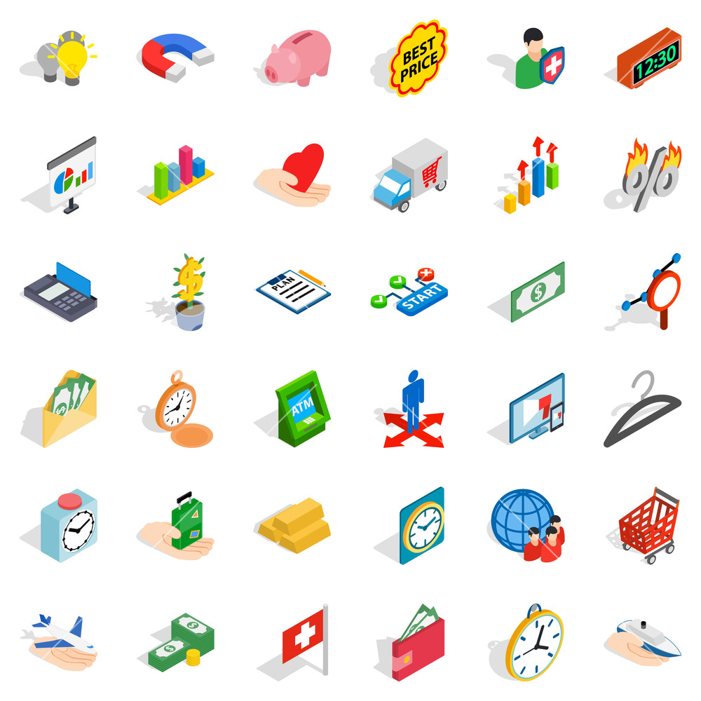 1000x1000 Bank Cheque Icons Set Isometric Set Of Bank Cheque Vector