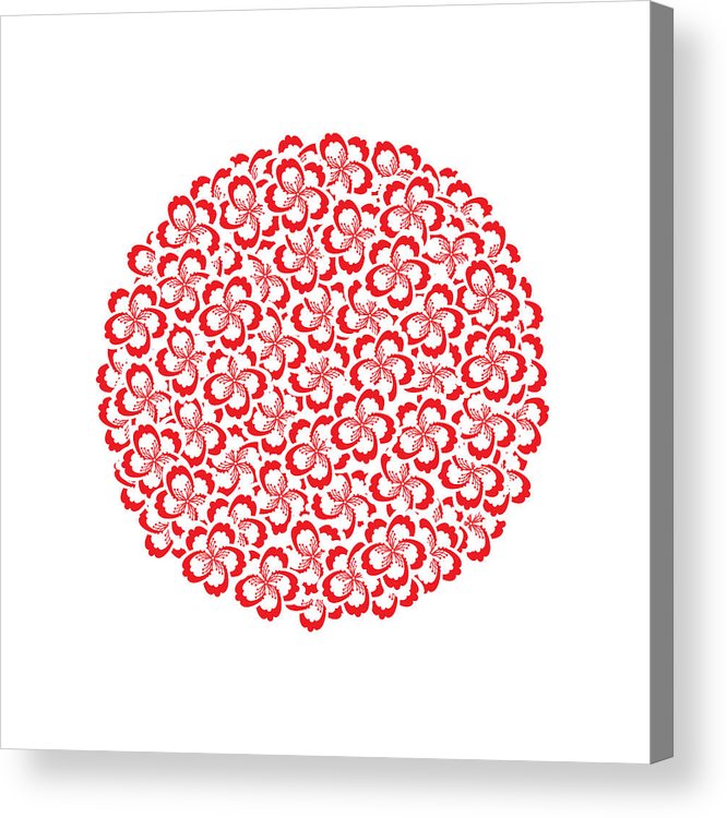 666x750 Japan Sakura Cherry Blossom Flower Vector Acrylic Print