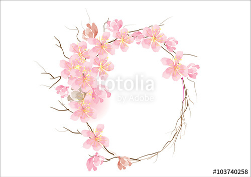 500x354 Cherry Blossom Flowers Border Frame Background Conceptvector