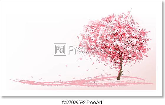 560x355 Free Art Print Of Beautiful Background With A Pink Blooming Sakura