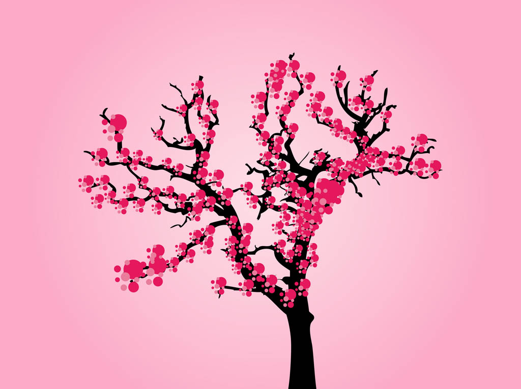 1024x765 Vector Cherry Tree Vector Art Graphics