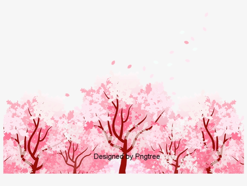 820x618 Vector Hand Painted Cherry Tree, Vector Cherry Blossoms