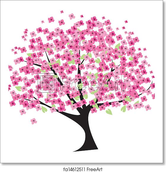 561x581 Free Art Print Of Cherry Tree Vector Cherry Tree Freeart