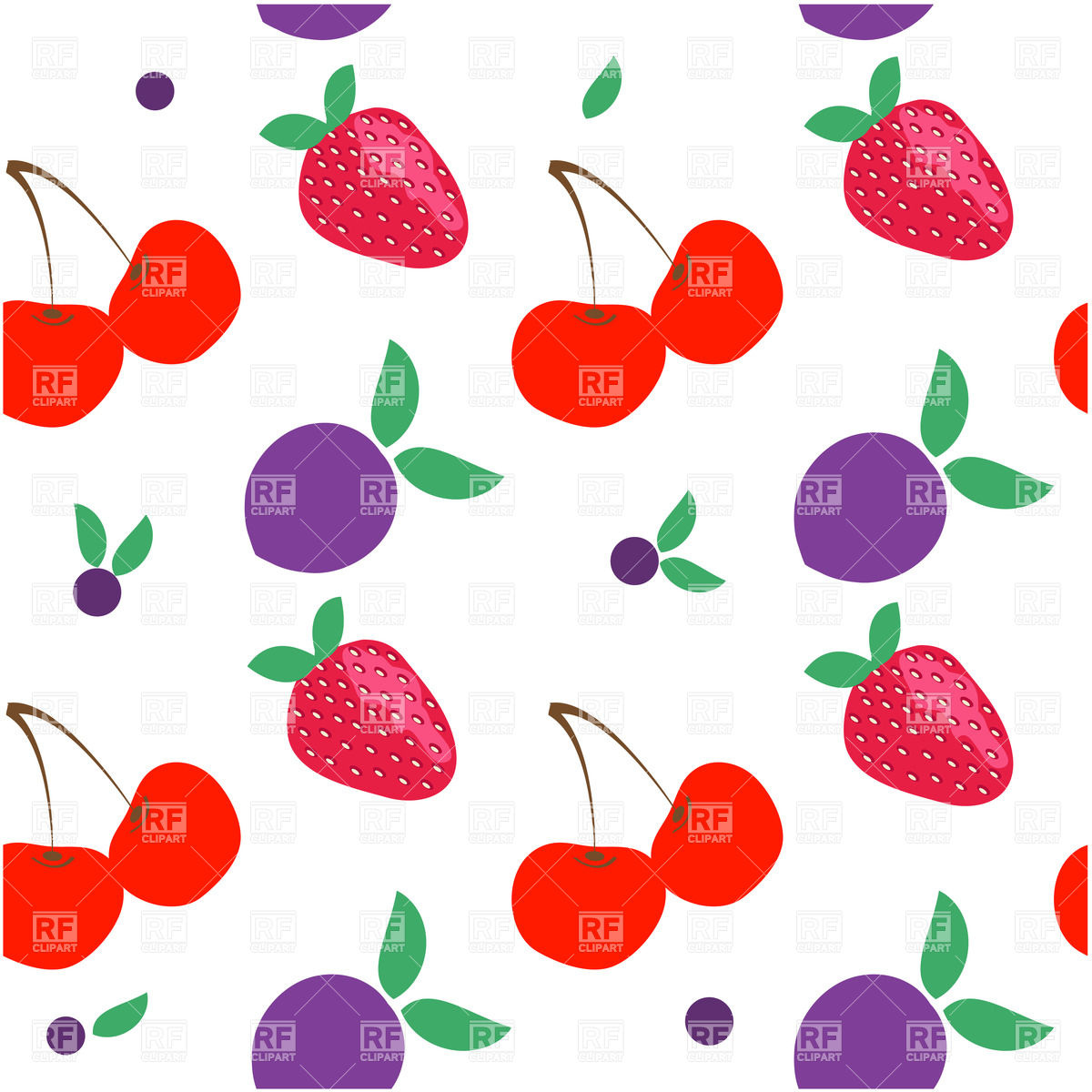 Seamless Fruits Background With Plum, Strawberry And Cherry Vector 1200x1200 Seamless Fruits Background With Plum, Strawberry And Cherry Vector