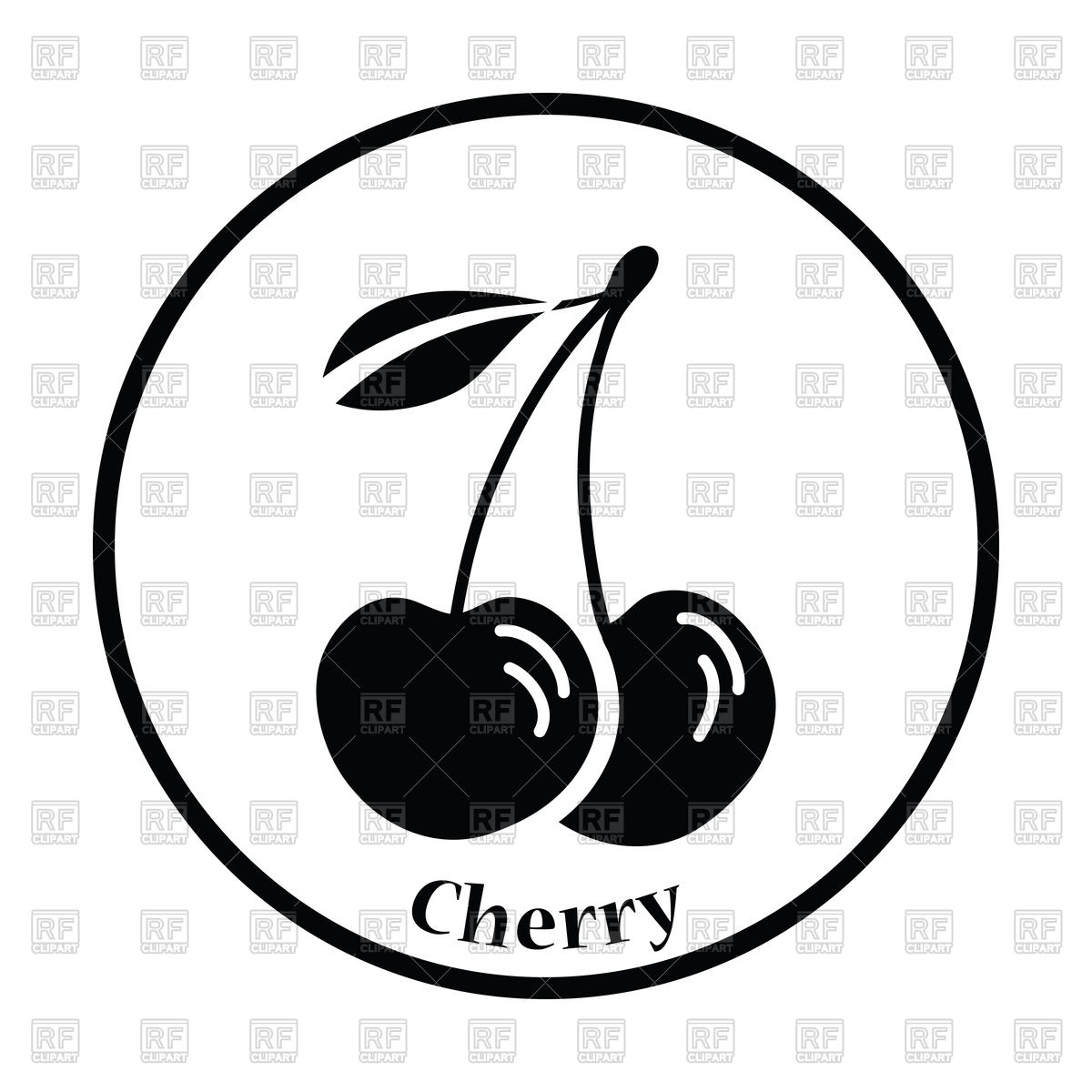 Thin Circle Design Icon Of Cherry Vector Image Of Food 1200x1200 Thin Circle Design Icon Of Cherry Vector Image Of Food