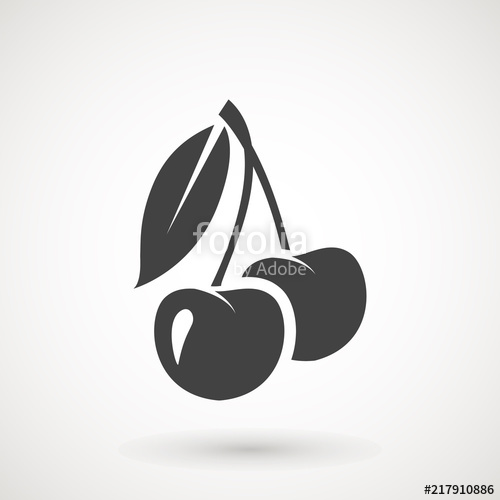 Cherry Icon, Vector Fruit Illustration, Fresh Healthy Sweet 500x500 Cherry Icon, Vector Fruit Illustration, Fresh Healthy Sweet