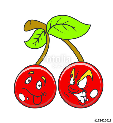 460x500 Angry And Funny Cartoon Cherry Vector Stock Image And Royalty