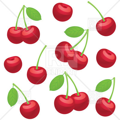 400x400 Bright Cartoon Cherries Vector Image Of Food And Beverages