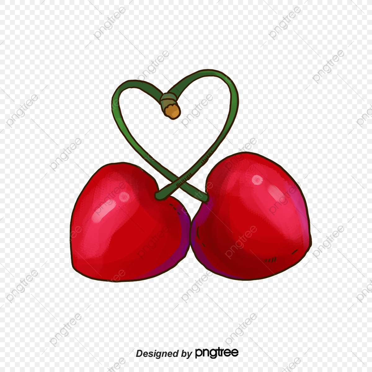 1200x1200 Two Heart Shaped Cherries, Vector Diagram, Heart Shaped Food