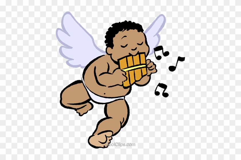 840x560 Cupid Playing A Flute Royalty Free Vector Clip Art