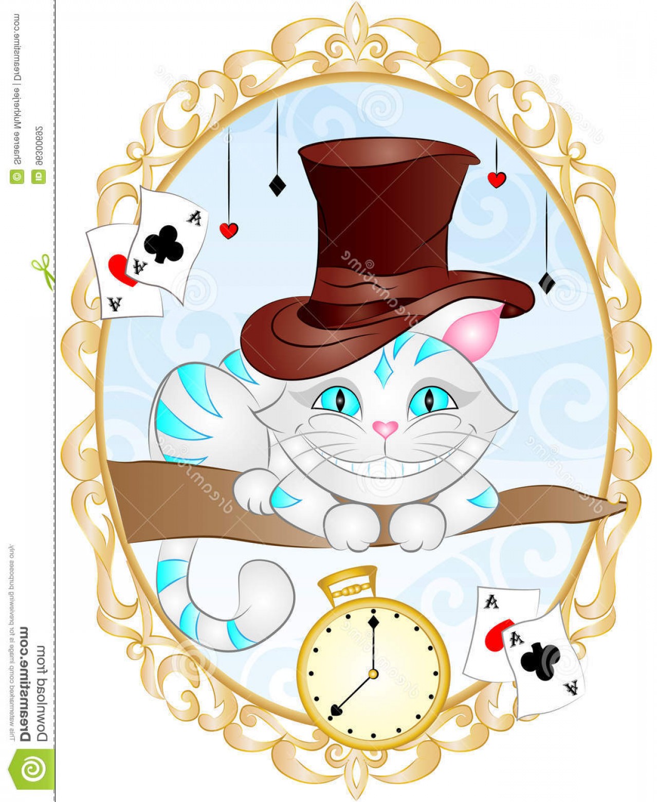 1278x1560 Stock Illustration Vintage Vector Illustration Cheshire Cat Image