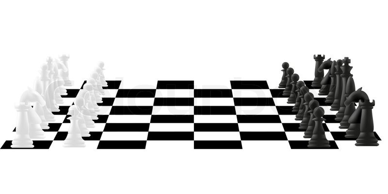 800x400 Chess Board With Figures Stock Vector Colourbox