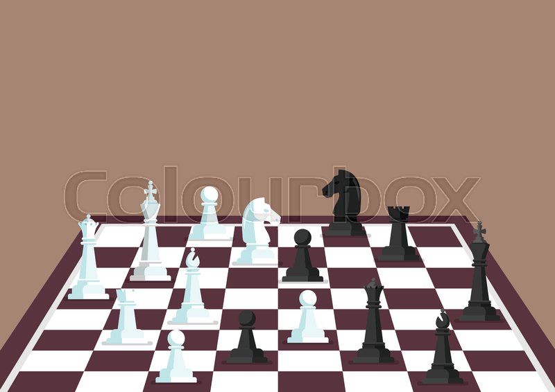 800x566 Chess Figures On A Chess Board Vector Stock Vector Colourbox