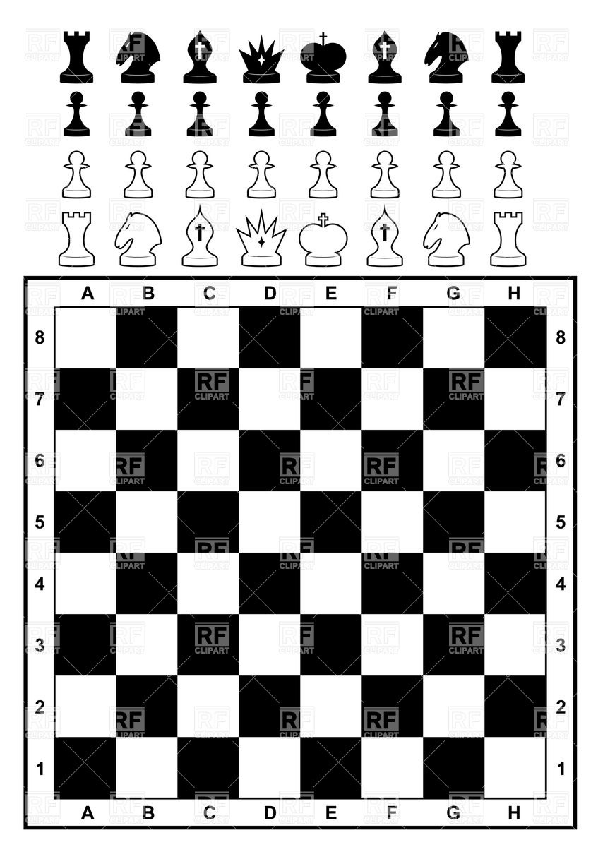 Шахматная доска картинка черно белая с буквами