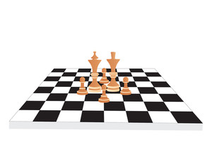 300x225 Vector Chess Board And Figures Royalty Free Stock Image