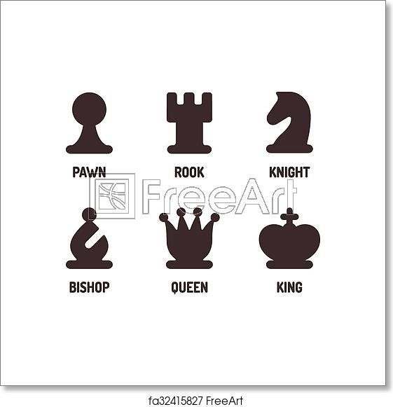 561x581 Free Art Print Of Chess Icons Set Modern Minimal Chess Icon Set