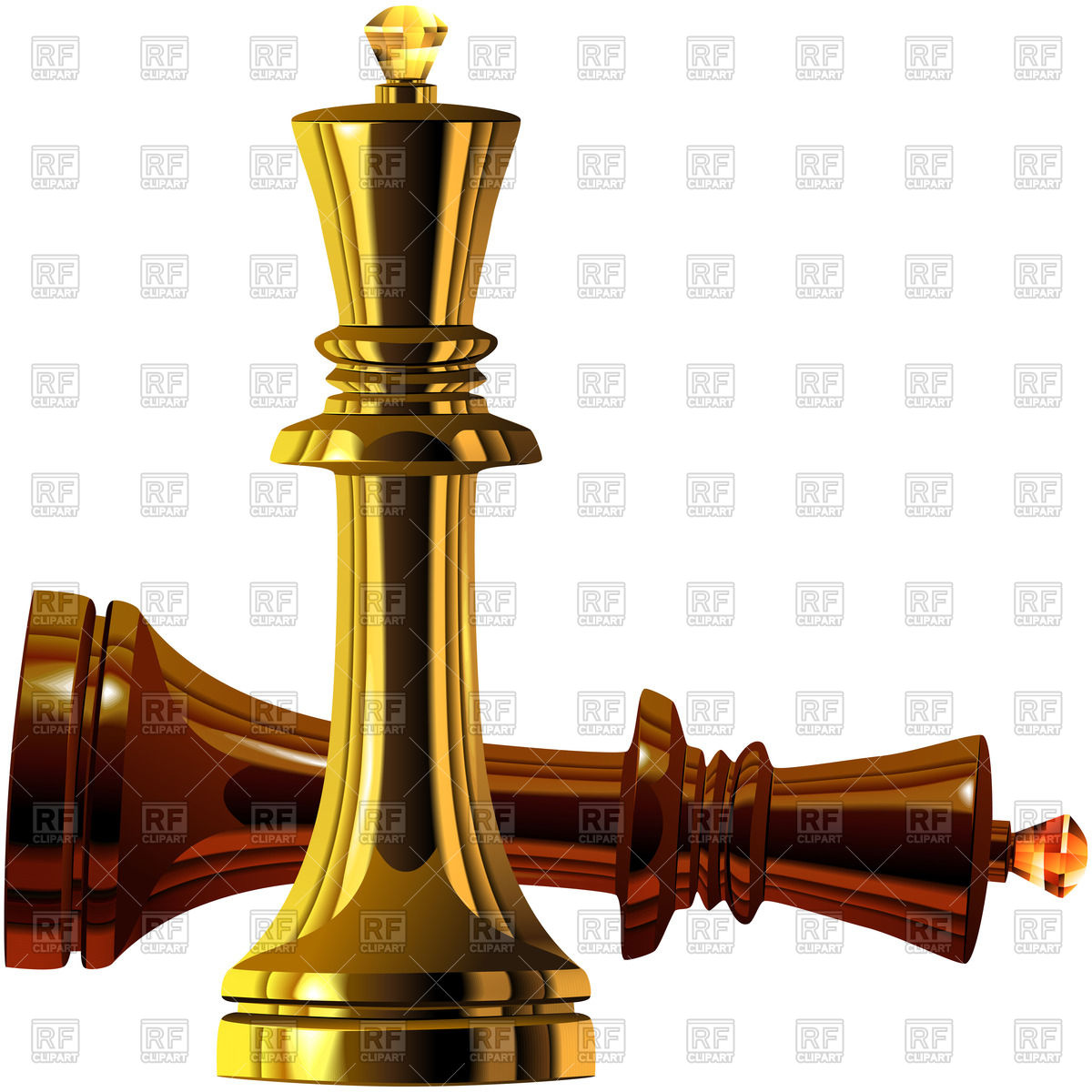 1200x1200 Chess Kings Of Wood And Gold Vector Image Of Sport And Leisure