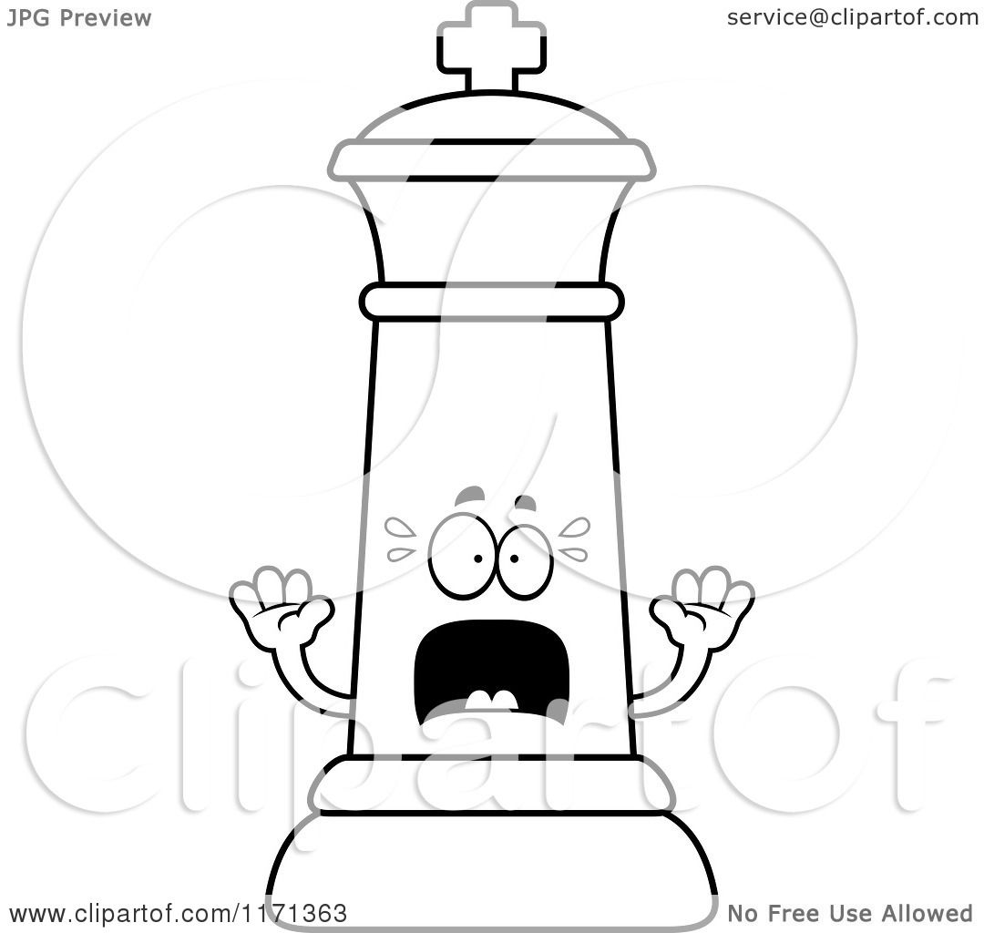 1080x1024 Cartoon Clipart Of A Screaming Black Chess King