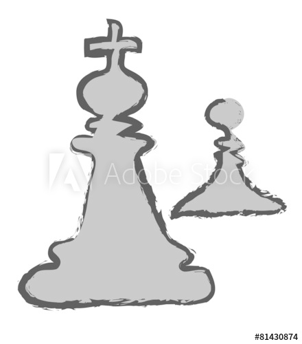 440x500 Doodle Sketch Chess King Vector Illustration Art