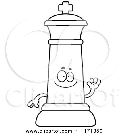 450x470 Cartoon Clipart Of A Waving Black Chess King