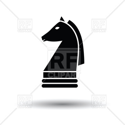 400x400 Chess Knight Black Icon On White Background Vector Image Of Icons