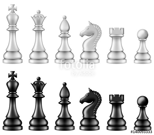 500x438 Chess Pieces Set, Two Versions