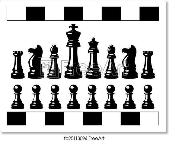 560x470 Free Art Print Of Vector Chess Pieces Vector Set Of Black