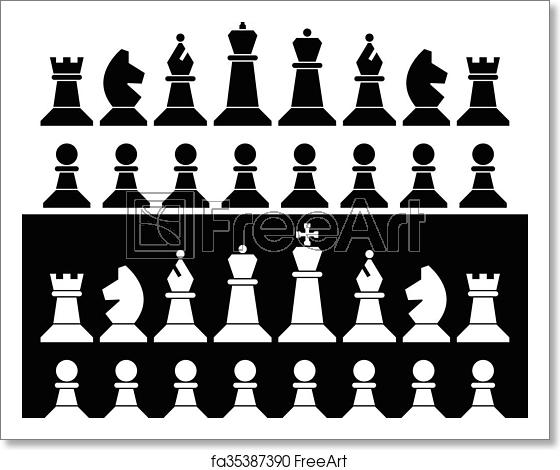 560x470 Free Art Print Of Vector Set Of Chess Pieces Icons Freeart