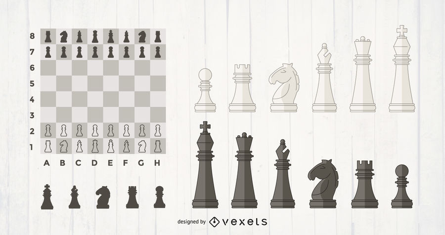 900x476 Chess Pieces Set