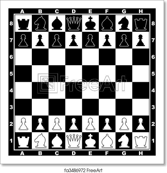 561x581 Free Art Print Of Chess Vector Image Of The Chessboard With Line