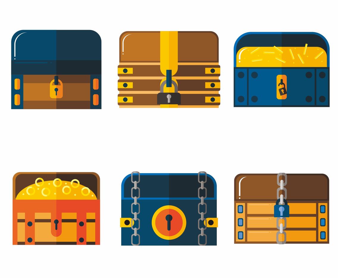 1136x936 Kinds Of Treasure Chest Vectors Vector Art Graphics