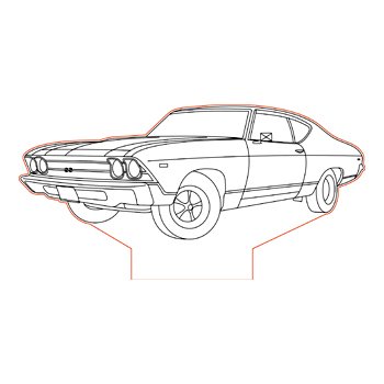 350x350 Chevy Chevelle Illusion Lamp Plan Vector For Cnc