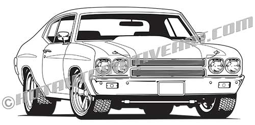 500x245 Chevelle Ss Front View Vector Clip Art