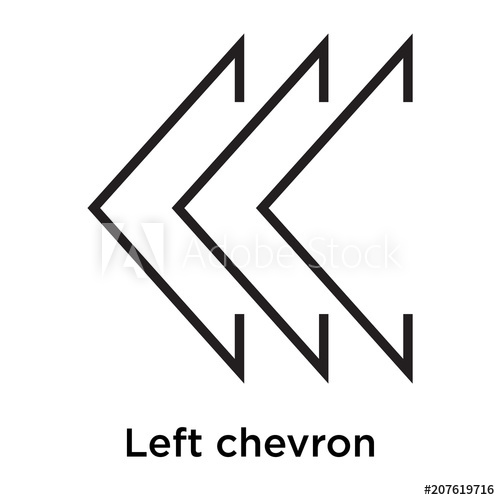 500x500 Left Chevron Icon Vector Sign And Symbol Isolated On White