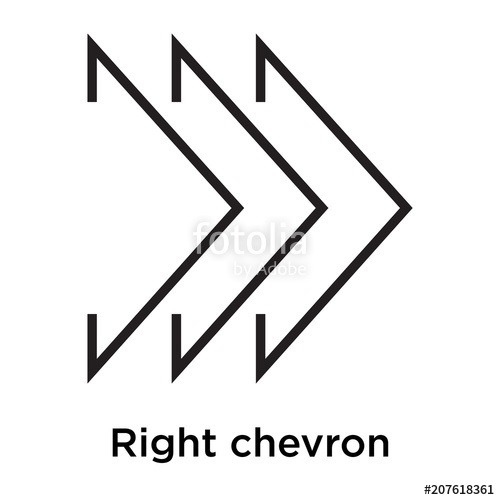 500x500 Right Chevron Icon Vector Sign And Symbol Isolated On White