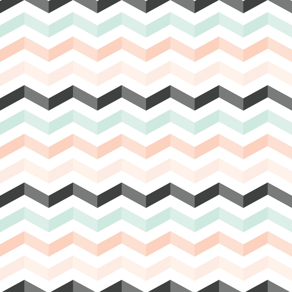 1000x1000 Mint Peach Black Shadowed Chevron Pattern Vector