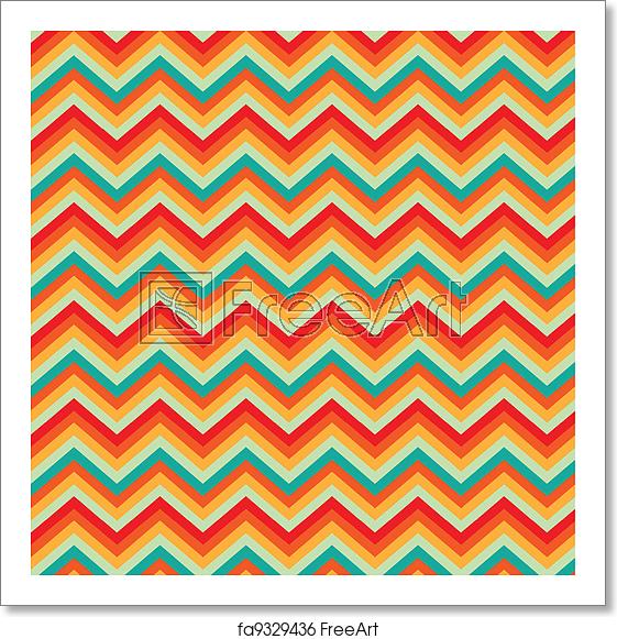 561x581 Free Art Print Of Pattern Retro Zig Zag Chevron Illustration