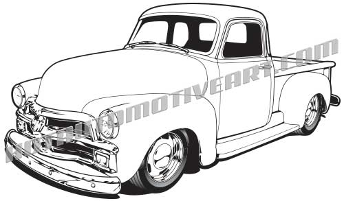 Chevy Pickup Truck Vector Clip Art 500x293 Chevy Pickup Truck Vector Clip Art