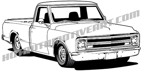 Chevy Pick Up Truck Vector Clip Art 500x250 Chevy Pick Up Truck Vector Clip Art