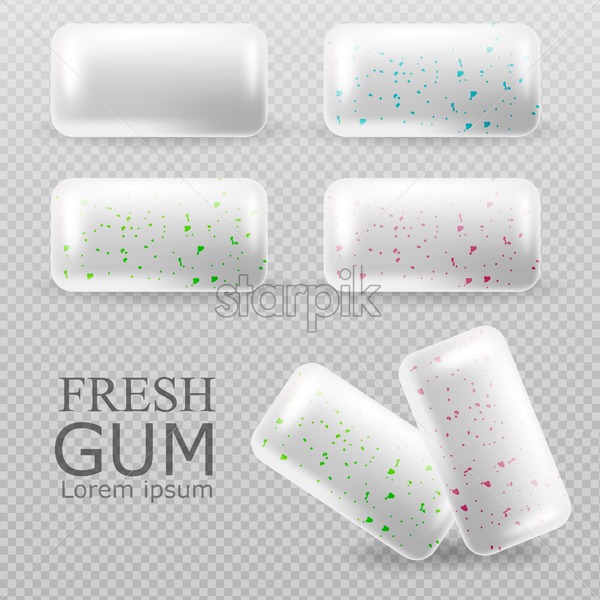 600x600 Chewing Gum Set Vector Realistic Tablets On Transparent