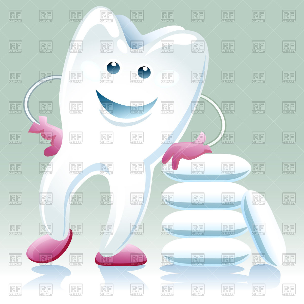 1200x1200 Joyful Healthy Tooth With Chewing Gum Vector Image Of Healthcare