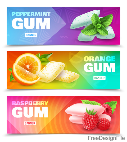 500x561 Realistic Chewing Gum Banners Realistic Vector Free Download