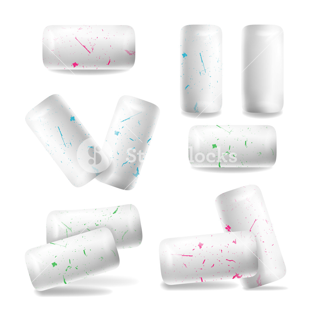 1000x1000 Chewing Gums Vector Realistic Chewing Gum Red, Green, Blue
